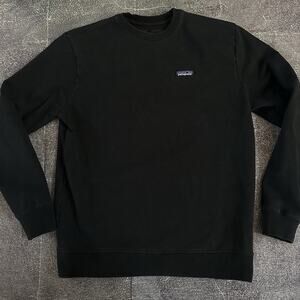 Men's Patagonia P-6 Label Uprisal Black Basic Crewneck Pullover Sweatshirt Sz L